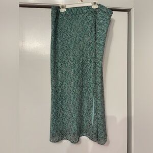 Calvin Klein georgette Mint Green Speckled Maxi Skirt